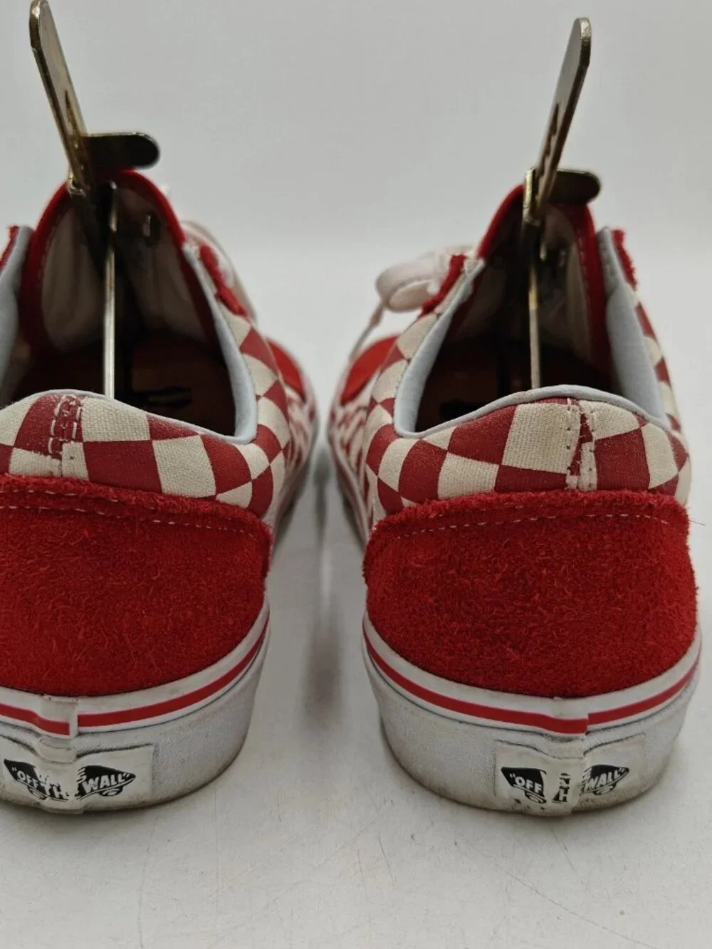 Vans Old Skool Red White Checkerboard Mens 6.5 Womens 8 500714 EUC Box